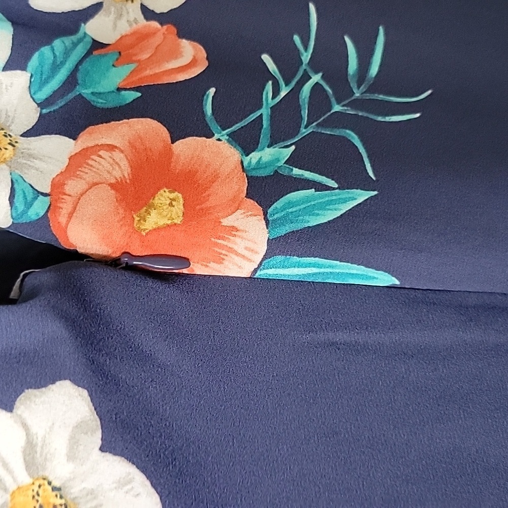 Express NWT Romantic Girly Blue Tropical Luau Floral Halter Neck Dress size 14 - Picture 6 of 11